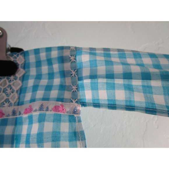 Blue Gingham Bunny Ribbon Trim Cross Stitch Accent Easter Apron Handcrafted GUC - Picture 13 of 16
